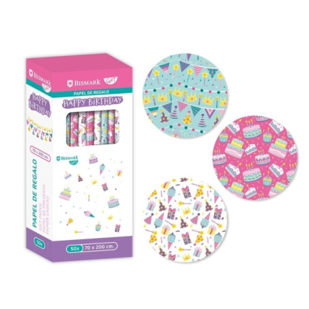 Bismark Happy Birthday Rollo de Papel Regalo (50u.)