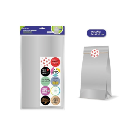 Bismark Pack de 10 Sobres Papel Kraft 50grs con 10 Pegatinas para Cierre
