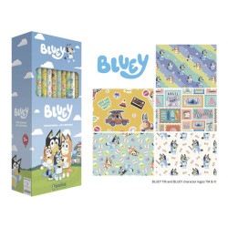 Safta Bluey Ready Expositor con 50 Rollos de Papel Regalo