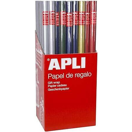 Apli Expositor de 55 Rollos de Papel Regalo Kraft