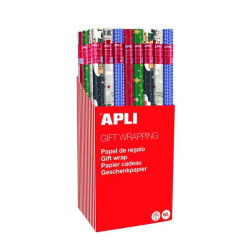 Apli Expositor de 55 Rollos de Papel Regalo Navidad
