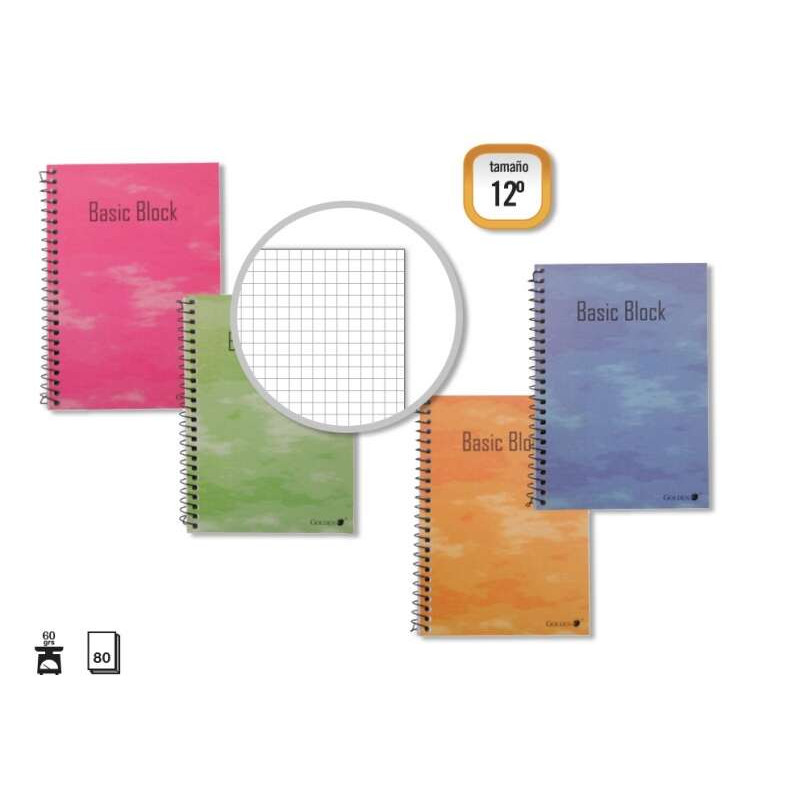 Golden Cuaderno Espiral 12º Natural (85x125mm) 80 Hojas 60gr Cuadricula (10u.)
