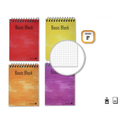 Golden Cuaderno Espiral Superior 8º Apaisado (153x102mm) 80 Hojas 60gr Cuadricula 4x4 (10u.)
