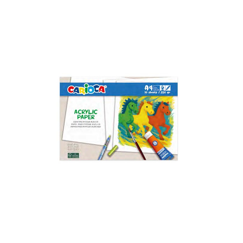 Carioca Acrylic Pack con 10 Hojas A4 para Rotuladores y Pintura Acrilica