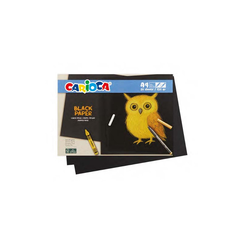 Carioca Black Pack con 20 Hojas A4 de Color