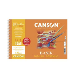 Canson Basik Cuaderno de Dibujo A4+ 20 Hojas Microperforadas 130g/m²