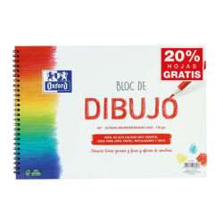 Oxford Bloc de Dibujo Escolar Espiral Formato A4+ Liso