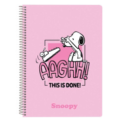 Safta Snoopy Libreta con Espiral Rosa