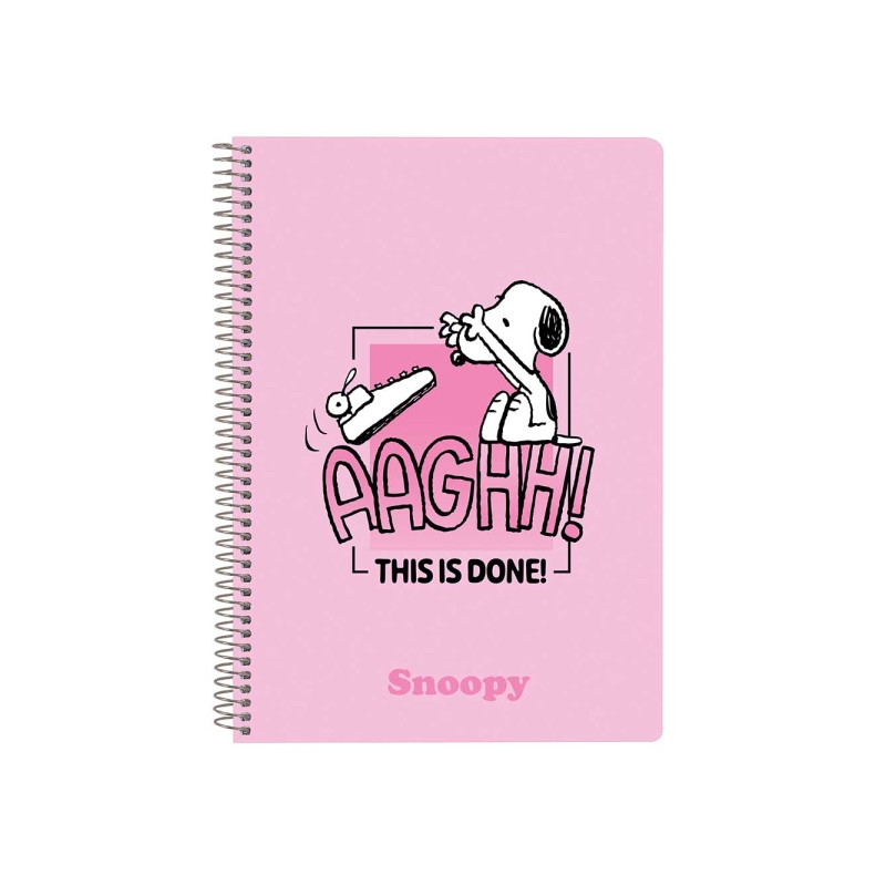 Safta Snoopy Libreta con Espiral Rosa