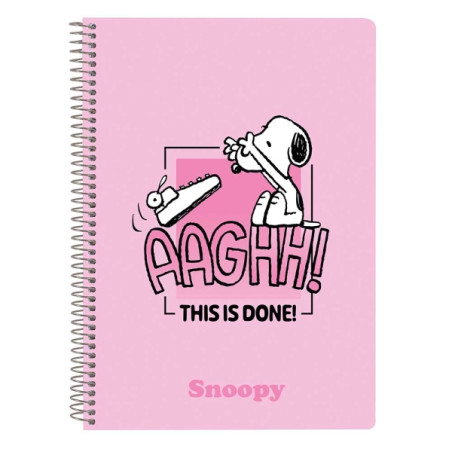 Safta Snoopy Libreta con Espiral Rosa