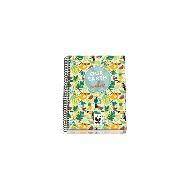 Dohe WWF Tropic Cuaderno Espiral A5 100 Hojas Cuadricula 5mm