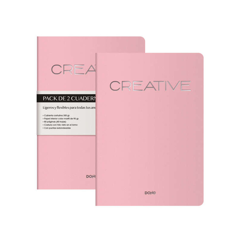 Dohe Creative Cuaderno Notebook A4 40 Hojas Lisas (2u.)