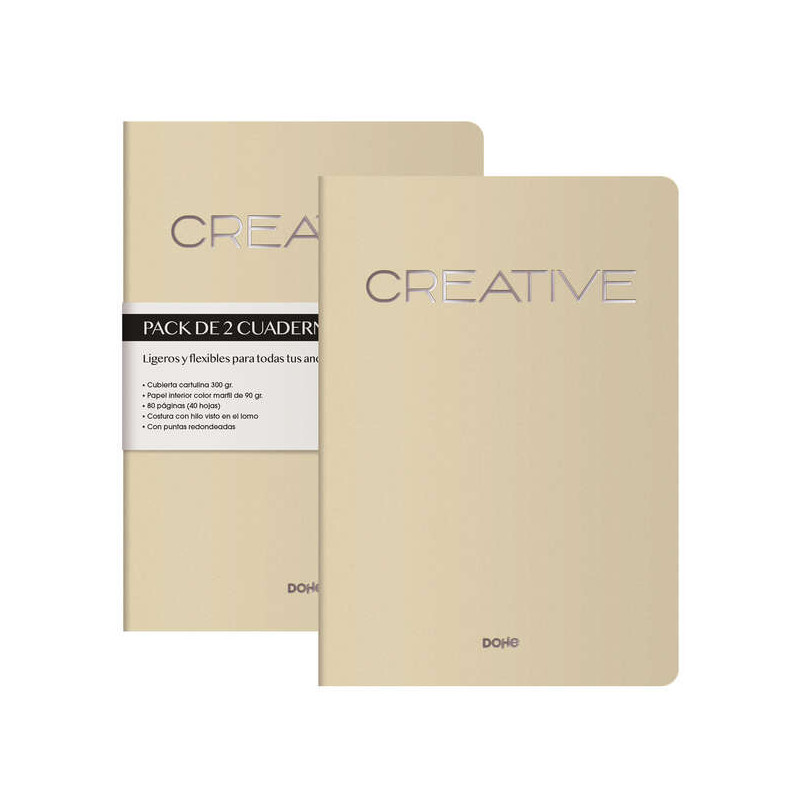 Dohe Creative Cuaderno Notebook A4 40 Hojas Lisas (2u.)