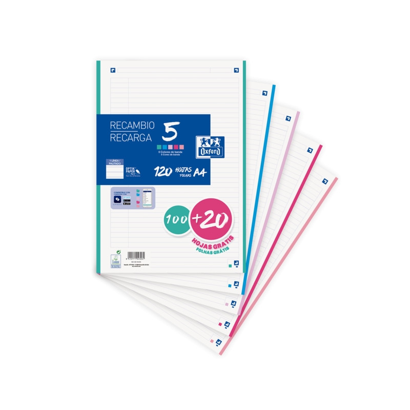 Oxford School Recambio 120 Hojas A4 1 Linea