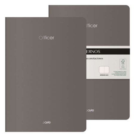 Dohe Officer Cuaderno Notebook A4 40 Hojas Lisas (2u.)