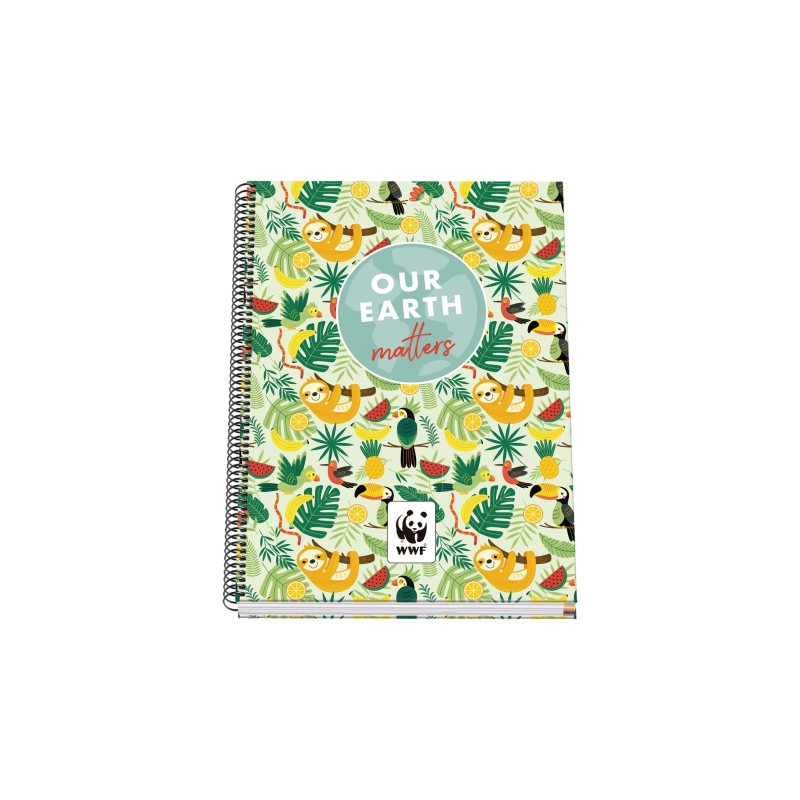Dohe WWF Tropic Cuaderno Espiral A4 100 Hojas Microperforadas Cuadricula 5mm