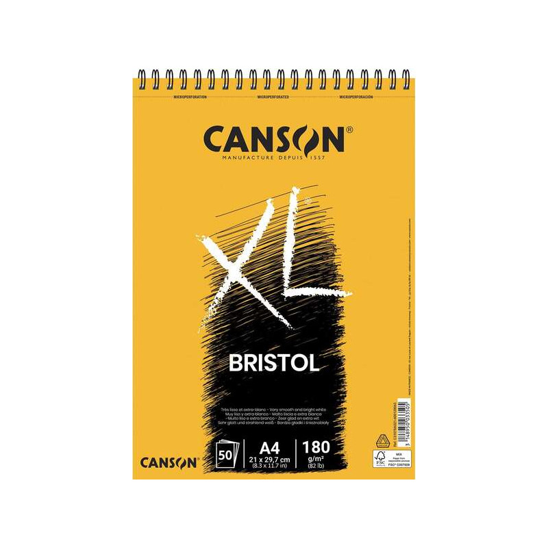 Canson Bloc XL Bristol Extraliso A4 de 50 Hojas 180gr