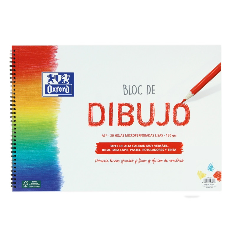 Oxford Dibujo Escolar Bloc Espiral A3+ (5u.)