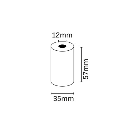 Oqonos Rollo de Papel Termico 57x35x12mm, Libre de BPA, FSC (10u.)