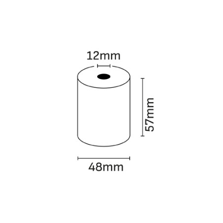 Oqonos Rollo de Papel Termico 57x48x12mm, Libre de BPA, FSC (10u.)