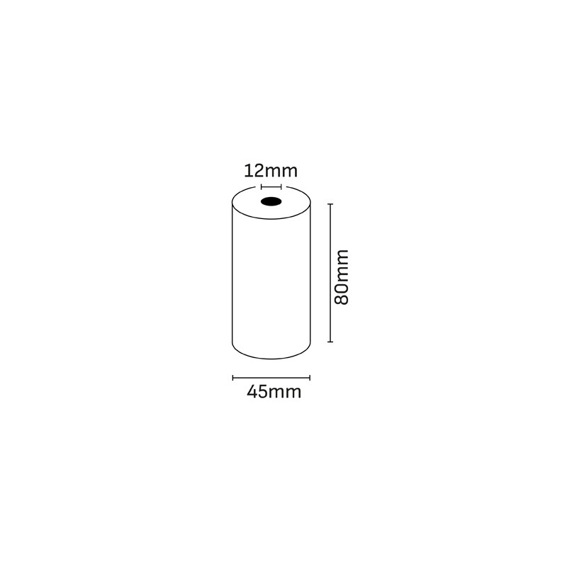 Oqonos Rollo de Papel Termico 80x45x12mm, Libre de BPA, FSC (5u.)