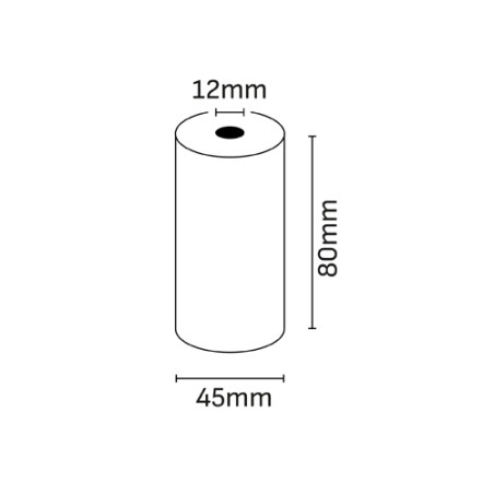 Oqonos Rollo de Papel Termico 80x45x12mm, Libre de BPA, FSC (5u.)