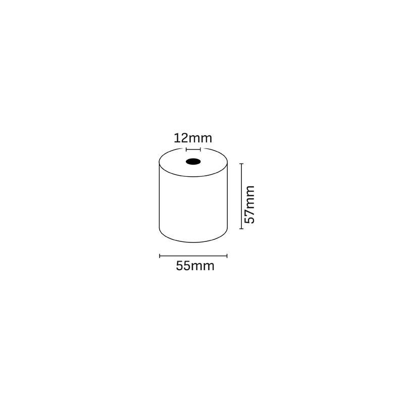 Oqonos Rollo de Papel Termico 57x55x12mm, Libre de BPA, FSC (10u.)