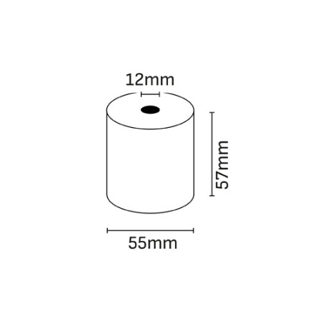 Oqonos Rollo de Papel Termico 57x55x12mm, Libre de BPA, FSC (10u.)