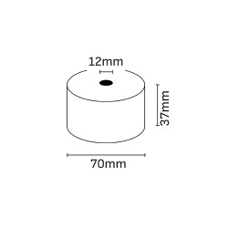 Oqonos Rollo de Papel Termico 37x70x12mm, Libre de BPA, FSC (10u.)