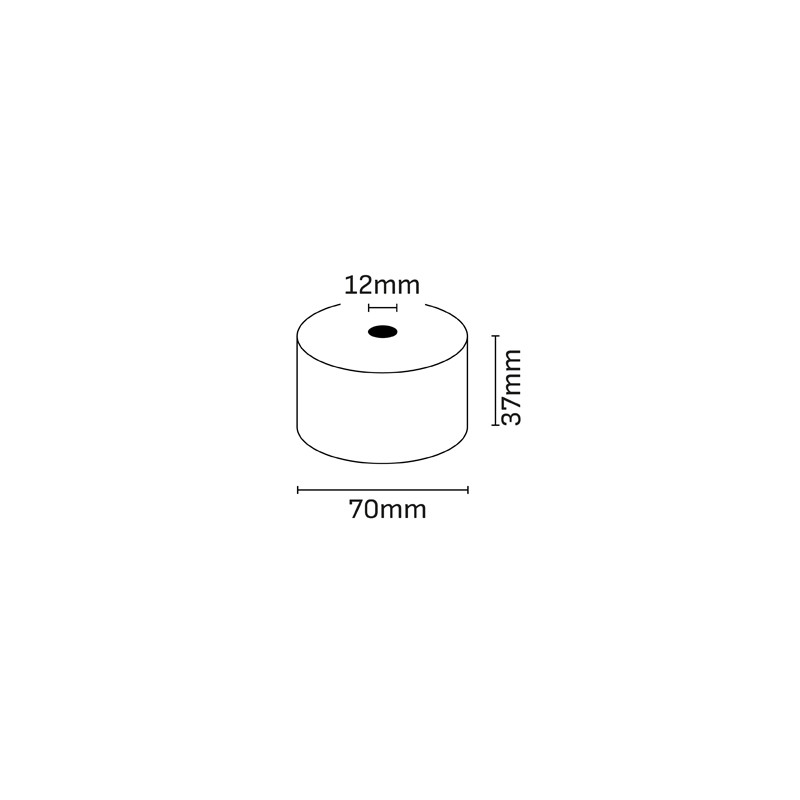 Oqonos Rollo de Papel Termico 37x70x12mm, Libre de BPA, FSC (10u.)