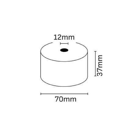 Oqonos Rollo de Papel Termico 37x70x12mm, Libre de BPA, FSC (10u.)