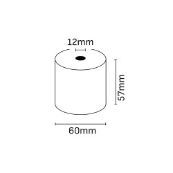 Oqonos Rollo de Papel Termico 57x60x12mm, Libre de BPA, FSC (10u.)