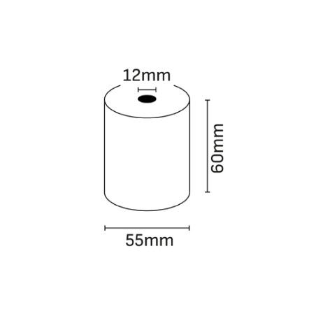 Oqonos Rollo de Papel Termico 60x55x12mm, Libre de BPA, FSC (10u.)