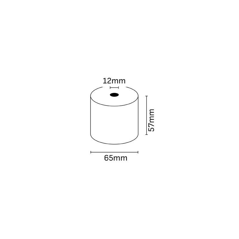 Oqonos Rollo de Papel Termico 57x65x12mm, Libre de BPA, FSC (10u.)