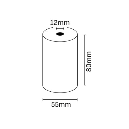 Oqonos Rollo de Papel Termico 80x55x12mm, Libre de BPA, FSC (5u.)