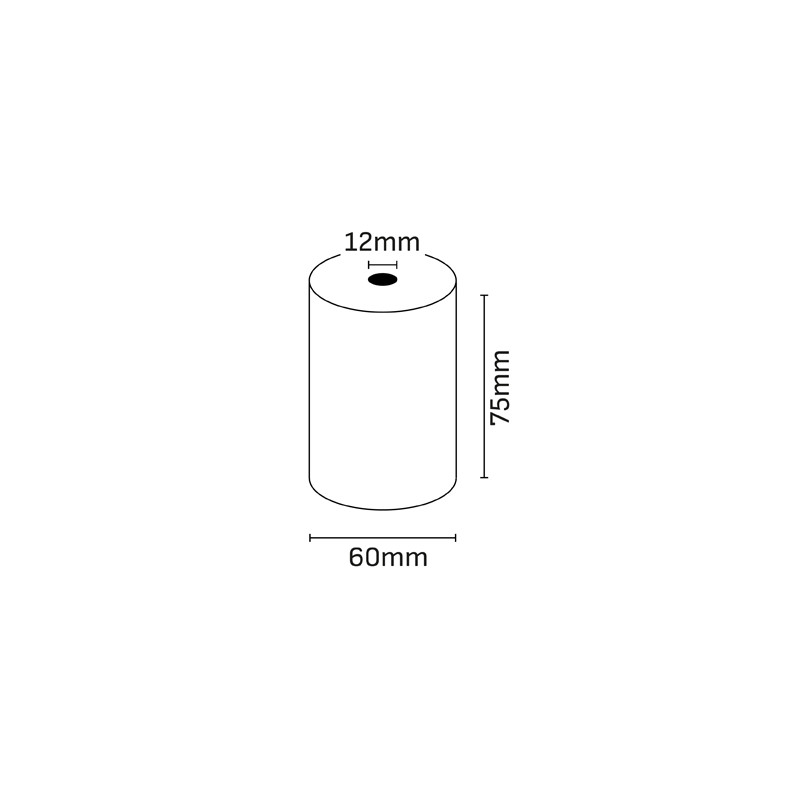 Oqonos Rollo de Papel Termico 75x60x12mm, Libre de BPA, FSC (5u.)