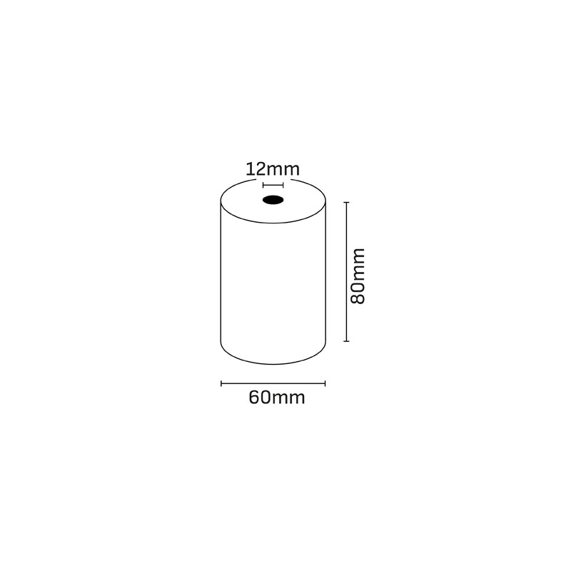 Oqonos Rollo de Papel Termico 80x60x12mm, Libre de BPA, FSC (5u.)