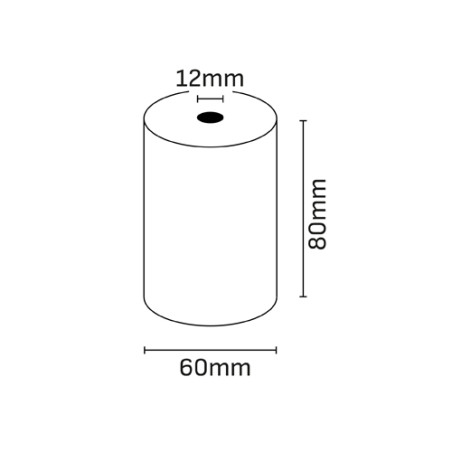 Oqonos Rollo de Papel Termico 80x60x12mm, Libre de BPA, FSC (5u.)