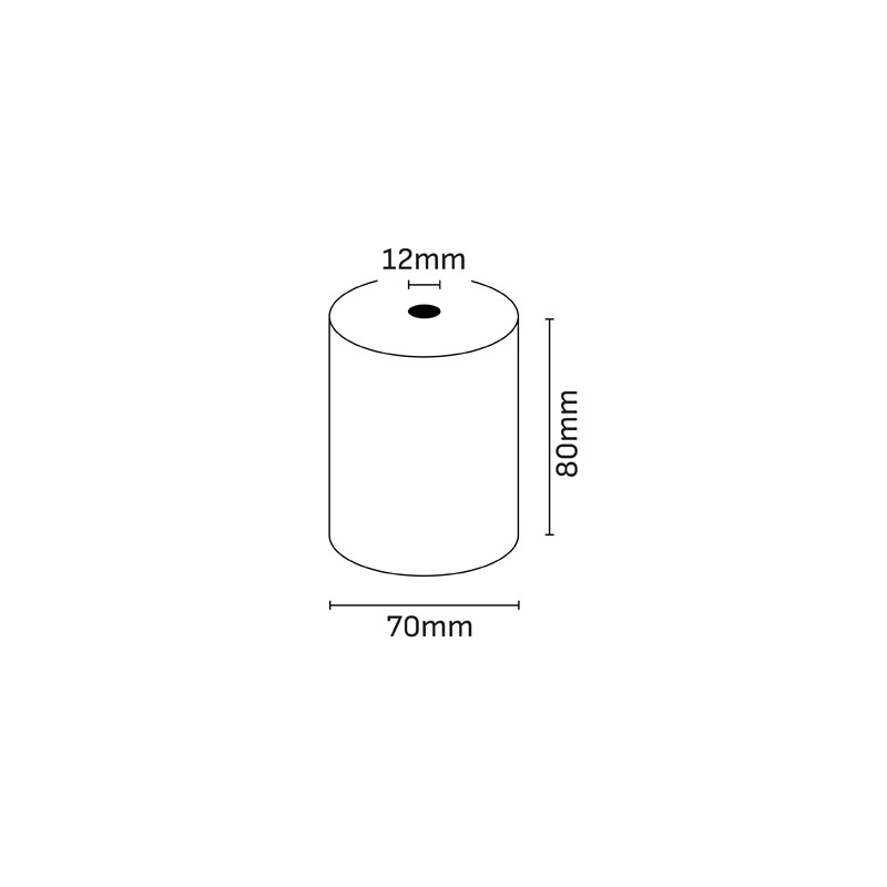 Oqonos Rollo de Papel Termico 80x70x12mm, Libre de BPA, FSC (5u.)