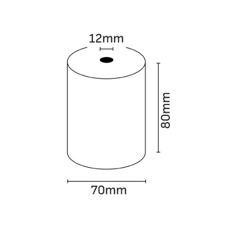 Oqonos Rollo de Papel Termico 80x70x12mm, Libre de BPA, FSC (5u.)