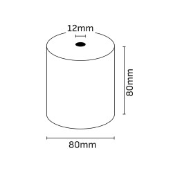Oqonos Rollo de Papel Termico 80x80x12mm, Libre de BPA, FSC, 74.2 metros, 55 gramos (5u.)