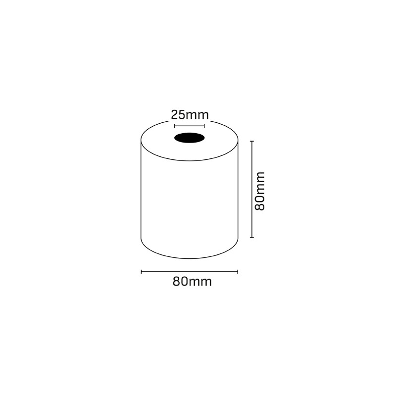 Oqonos Rollo de Papel Termico 80x80x25mm, Libre de BPA, FSC (5u.)