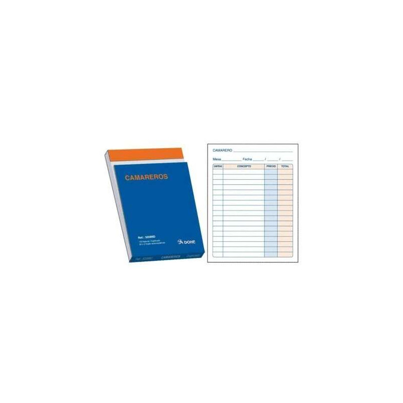 Dohe Talonario de Comandas Duplicado a 2 Tintas 50x2 Hojas Varios Octavo Natural