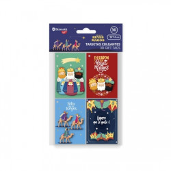 Bismark Pack de 4 Tarjetas de Felicitacion Navideña