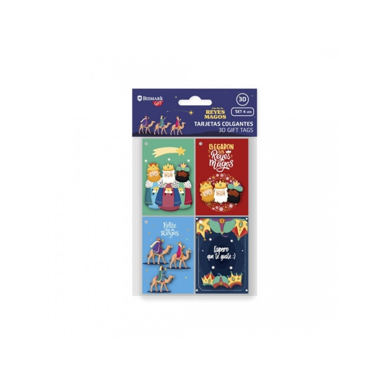 Bismark Pack de 4 Tarjetas de Felicitacion Navideña