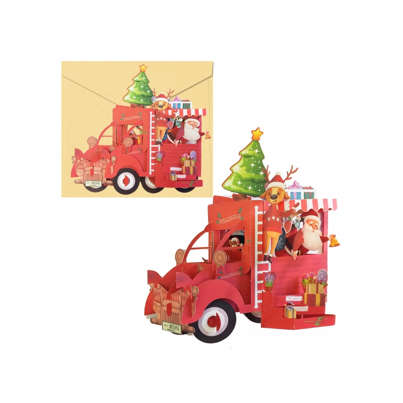 Dohe Truck Tarjeta 3D de Felicitacion Navideña con Sobre