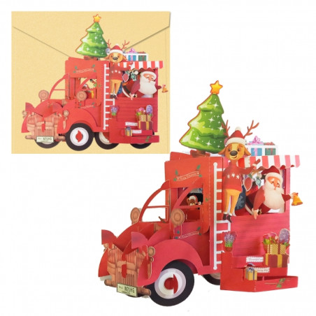 Dohe Truck Tarjeta 3D de Felicitacion Navideña con Sobre