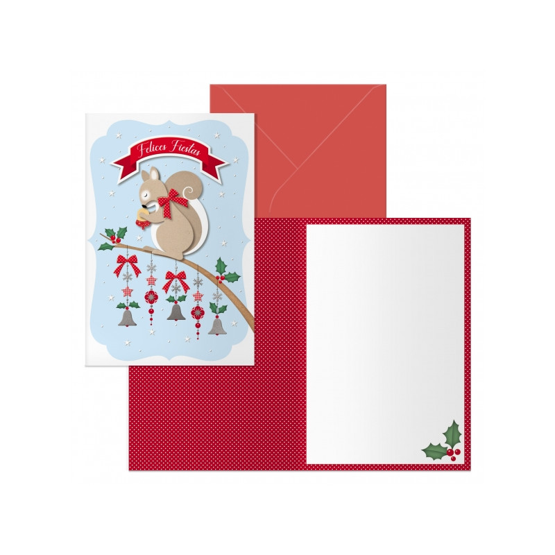 Dohe Ardilla Pack de 6 Tarjetas de Felicitacion Navideña con Sobre
