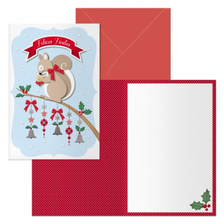 Dohe Ardilla Pack de 6 Tarjetas de Felicitacion Navideña con Sobre