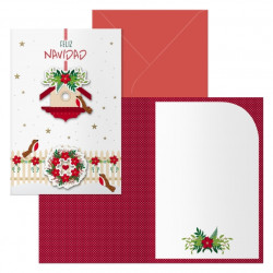 Dohe Bird House Pack de 6 Tarjetas de Felicitacion Navideña con Sobre